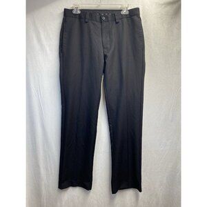 Grand Slam Modern Fit Mid-Rise Flat Front Pants Men 32x32 Black Side Pockets